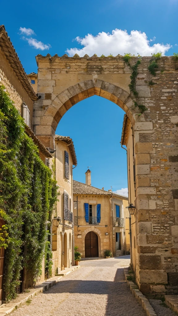 Beautiful landscape with blue sky in Southern France