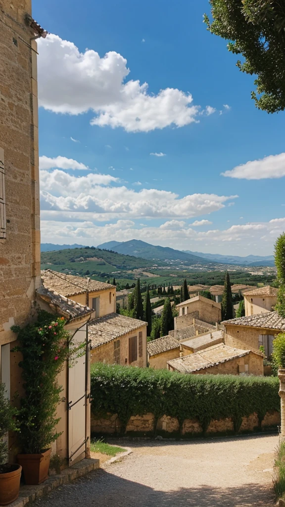 Beautiful landscape with blue sky in Southern France