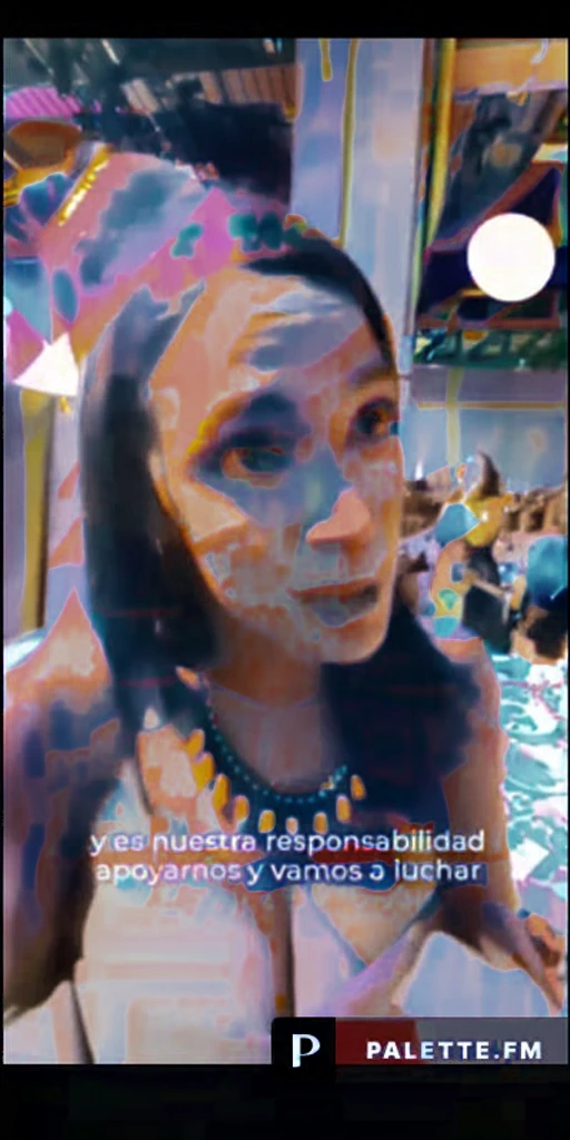there is a woman with a necklace and a necklace on her neck, dancing in the background, she is facing the camera, snapchat photo, exciting expression, she expressing joy, marvelous expression, profile picture, very excited, live footage, with mouth open