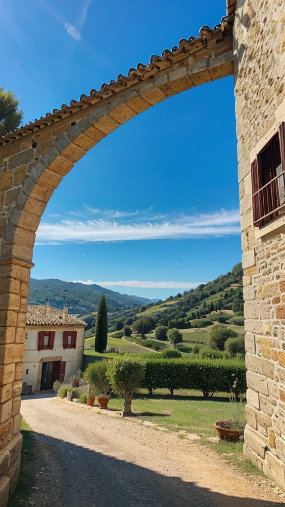 Beautiful landscape with blue sky in Southern France 