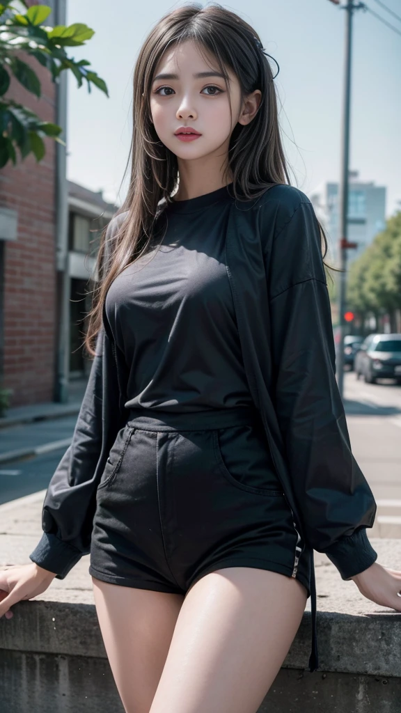 Beautiful girl in casual clothes, Baby Face, Outstanding Style, Beautiful breasts, Beautiful thighs, Healthy Skin, Ultra-detailed, Professional photography techniques, Cinema Lighting, Highest quality, masterpiece, 8K, RAW Photos
