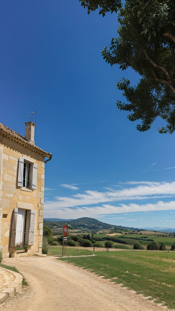 Beautiful landscape with blue sky in Southern France