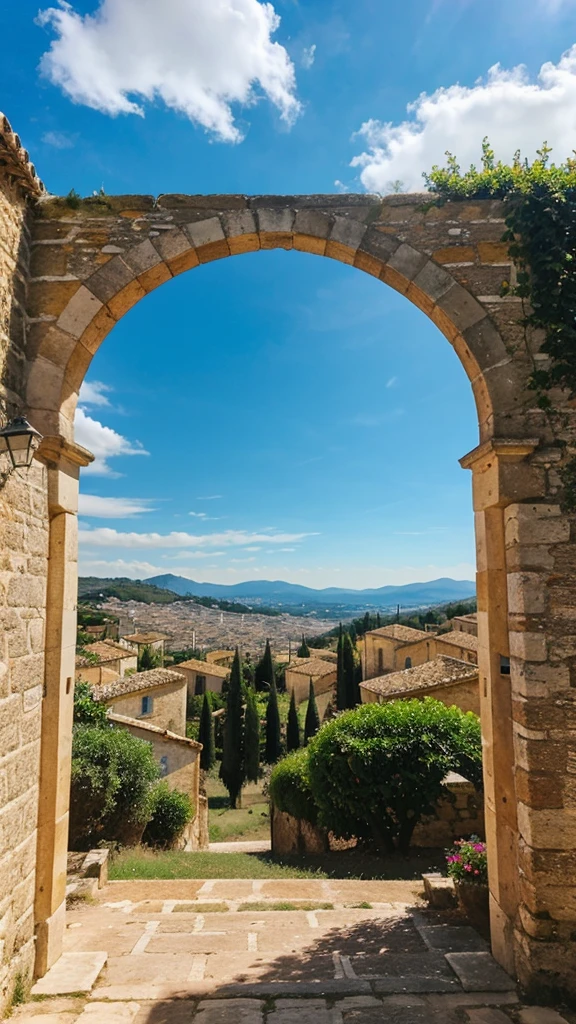 Beautiful landscape with blue sky in Southern France 