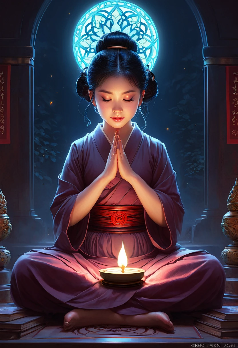 cute, cute赤ちゃん, Adorable, (occult:1.3), Buddhism, Great lighting, Soft colors, Atmospheric lighting, Greg Rutkowski、Stanley Artgerm、Lau Lopp、Lost draw、Art Station、Painting by CG Society 