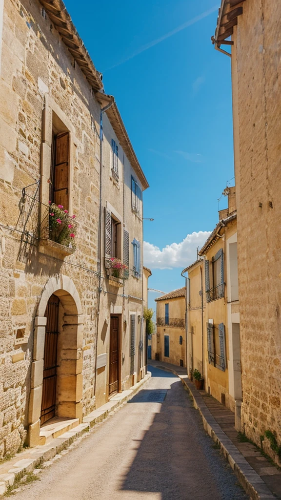 Beautiful landscape with blue sky in Southern France