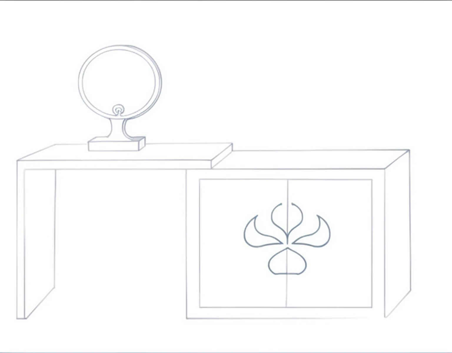 New Chinese style dressing table and cabinet integrated design,3D Realistic Rendering,Epic details