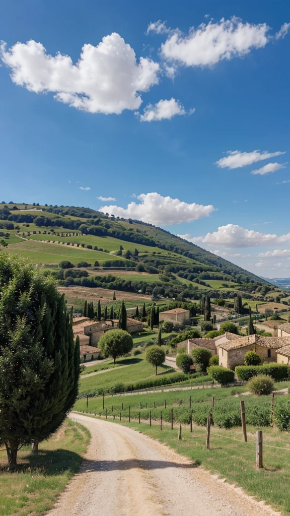 Beautiful landscape with blue sky in Southern France 