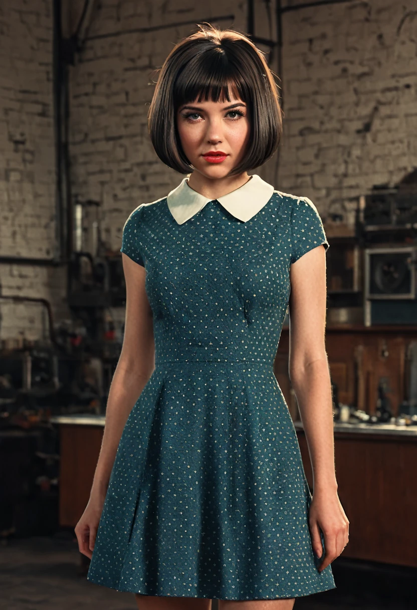 A girl named Amy, first-person view, Retro Flare, f/1.4, 85mm, Nikon, Bob Cut, UHD, retina, masterpiece, accurate, anatomically correct, textured skin, super detail, high details, high quality, best quality, highres, 1080P, HD, 4K, 8k, casual dress