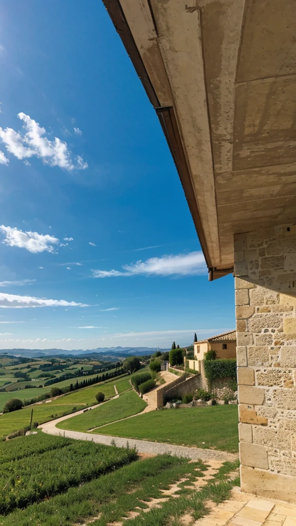 Beautiful landscape with blue sky in Southern France 