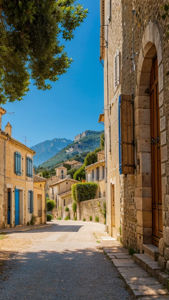 Beautiful landscape with blue sky in Southern France