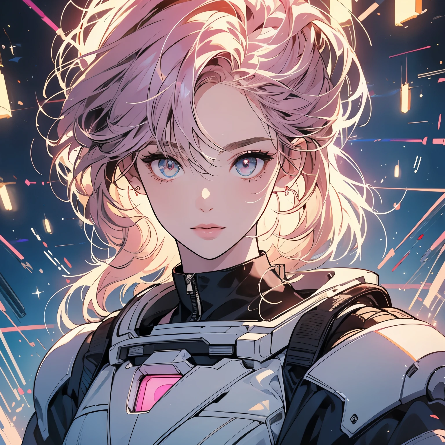 One beautiful woman, inside a spaceship, perfect machine, spacesuit, looking at camera, perfect face, zero gravity, outer space, lots of wires, switchboard, perfect and detailed machine, robot, detailed hair, (((Various angles))), cockpit, most beautiful woman alive, head shot , Super detailed background, top quality, Unique and beautiful eyes, Various unique hairstyles, Ghost in the Shell, Long shot, Panorama, (((Various eye color))), Various hair color, sparkling eyes,Outer space in the background, Unique and perfect face, Pale Lighting, shoot from above, (((ground level shot))), pink, (((almond eyes))), (((stylish)))