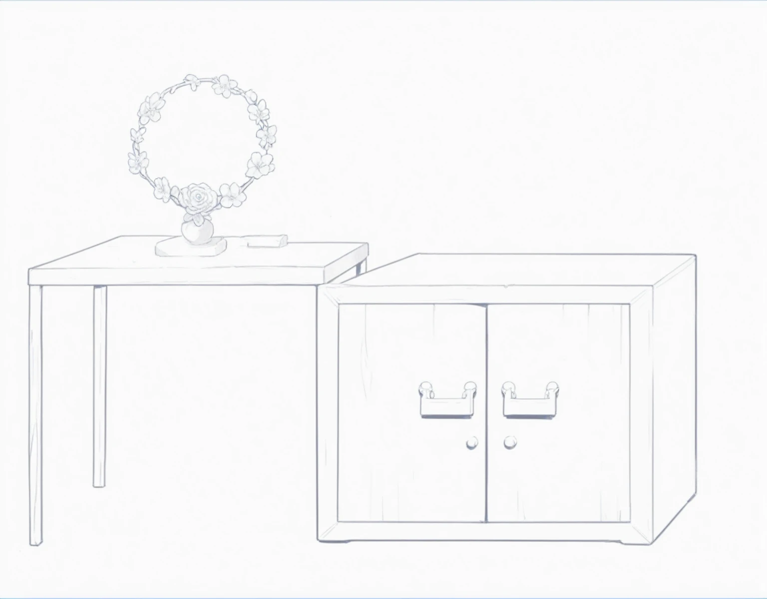 new Chinese style,Dressing table and chest of drawers integrated design,Flower ornament elements,3D Realistic Rendering,Wood texture,Epic details