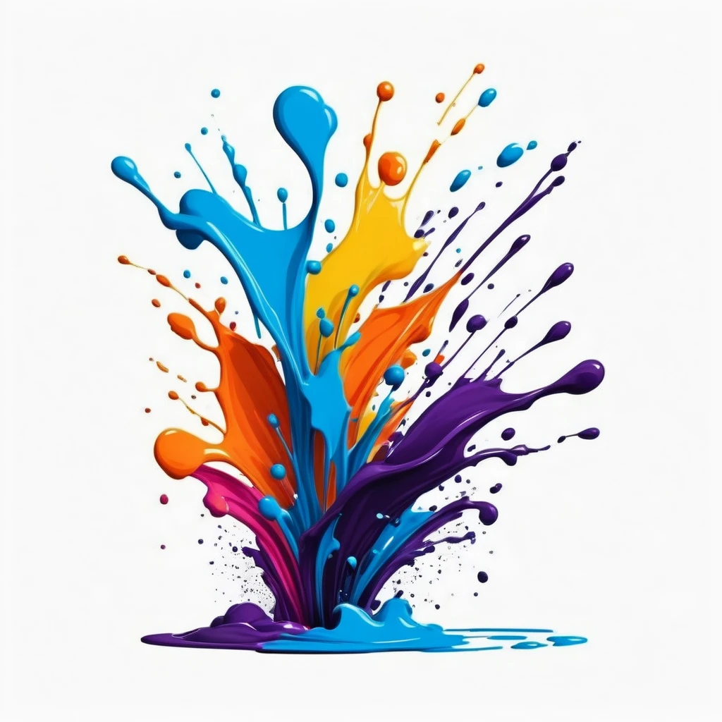 a flat paint ink splash
