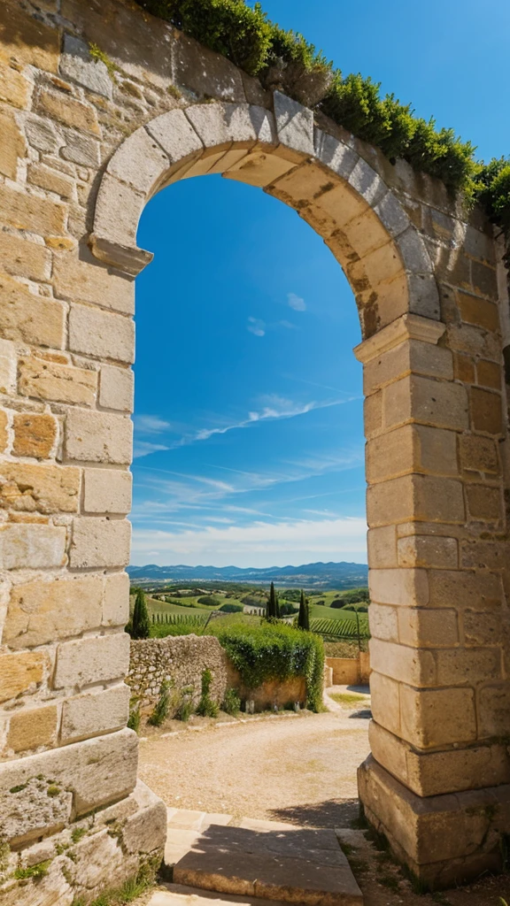 Beautiful landscape with blue sky in Southern France