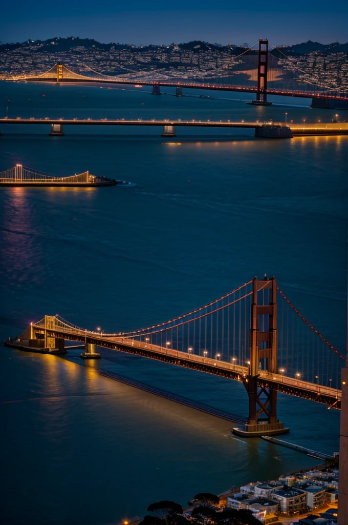 San Francisco Bridge with night background