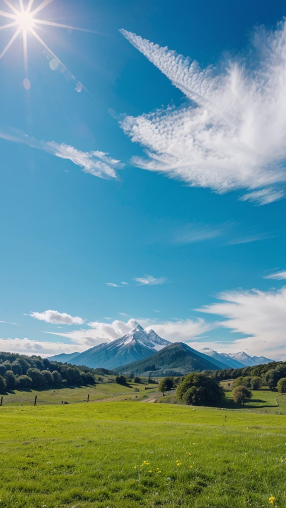 Beautiful landscape with blue sky 