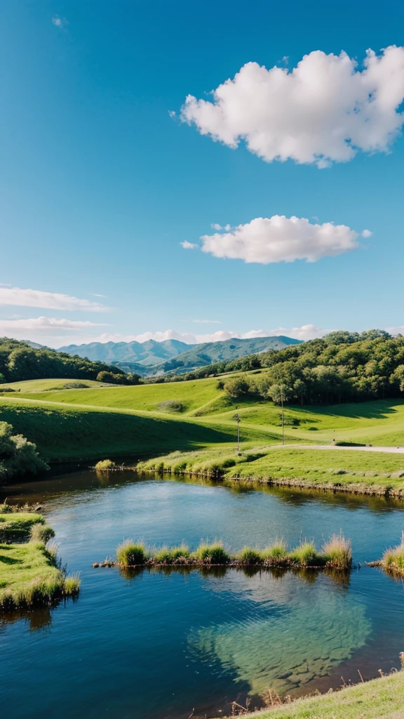 Beautiful landscape with blue sky 