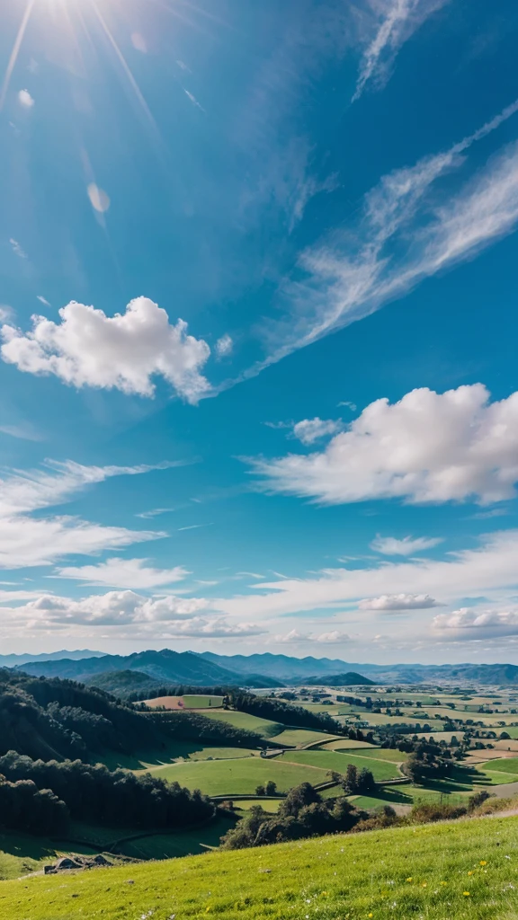 Beautiful landscape with blue sky 