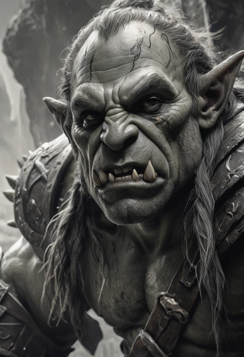 stunning black and white graphite sketch of Orcs, close-up shot, from The Lord Of The Rings trilogy, in dynamic pose, by Anna Razumovskay, (by Alyssa Monks:1.1), by Joseph Lorusso, by Lilia Alvarado, beautiful lighting, sharp focus, 8k, high res, (pores:0.1), (sweaty:0.8), Masterpiece, Nikon Z9, Award - winning photograph, --ar 16:9 --style raw --stylize 750 --niji 6, perfect composition, beautiful detailed intricate insanely detailed octane render trending on artstation, 8 k artistic photography, photorealistic concept art, soft natural volumetric cinematic perfect, wide angle view 