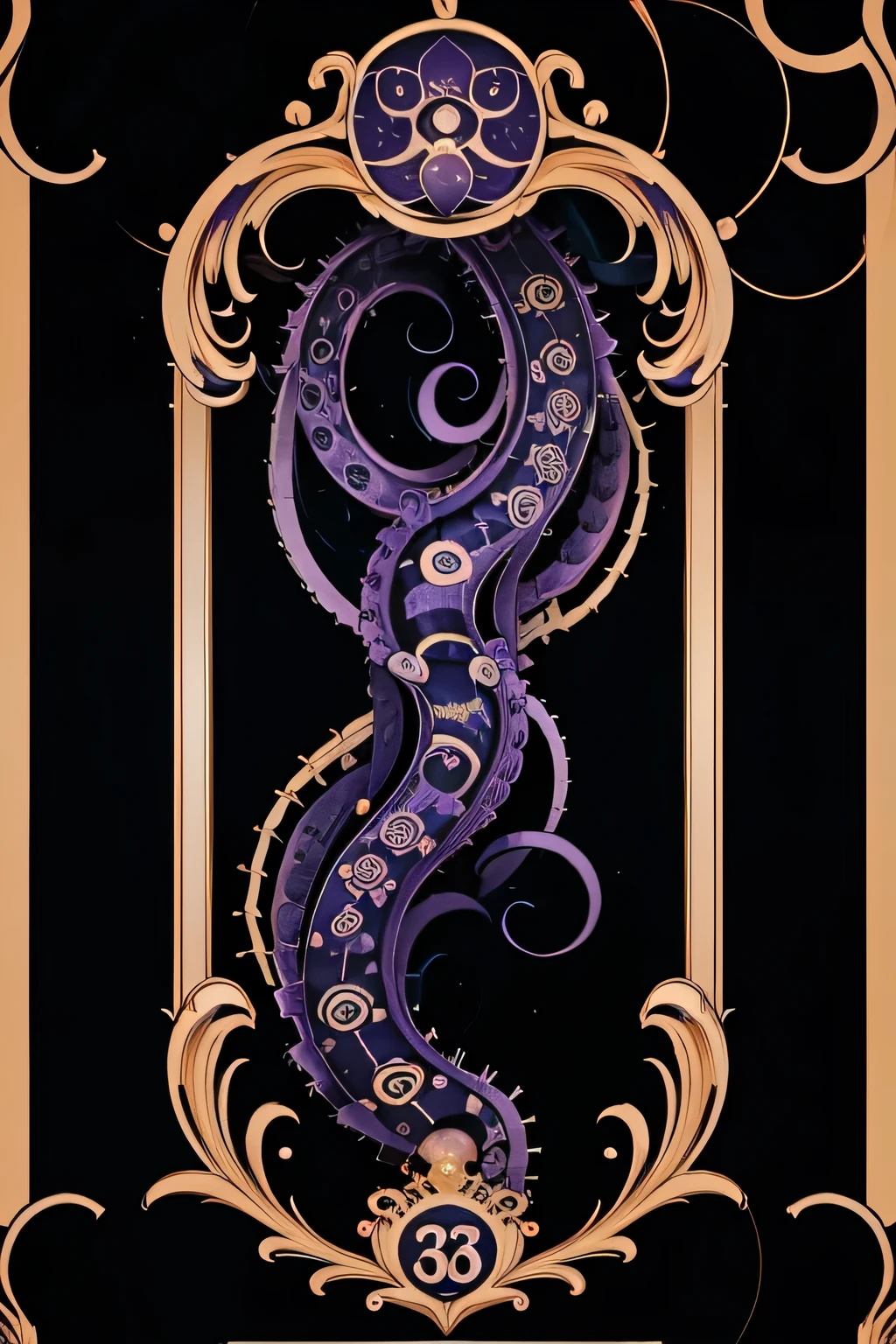 octopus Tentáculos are purple and blue with black dots on them, arte vectorial por Tom Wänerstrand, contraventana, Art Nouveau, twisted Tentáculos, Tentáculos around, ornate Tentáculos growing around, many Tentáculos, octopus Tentáculos, Tentáculo motifs, many suckered Tentáculos. híbrido, Tentáculos, Tentáculo, Tentáculo monster