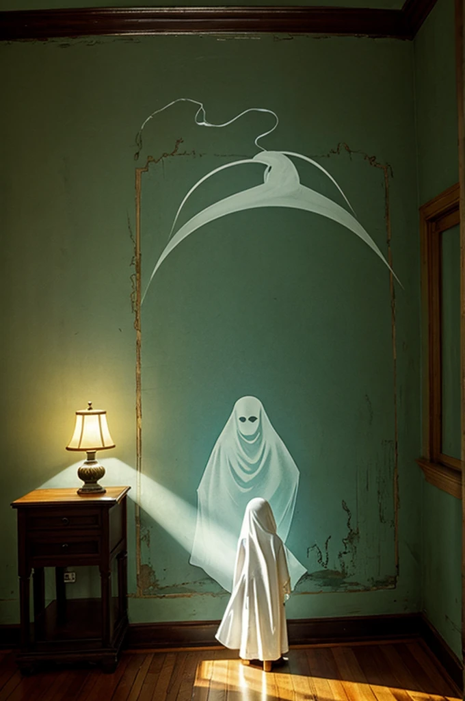 Ghost, old house, Norman Rockwell, ectoplasma
