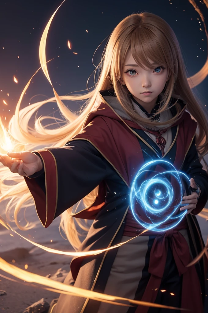 Create an image of an anime wizard