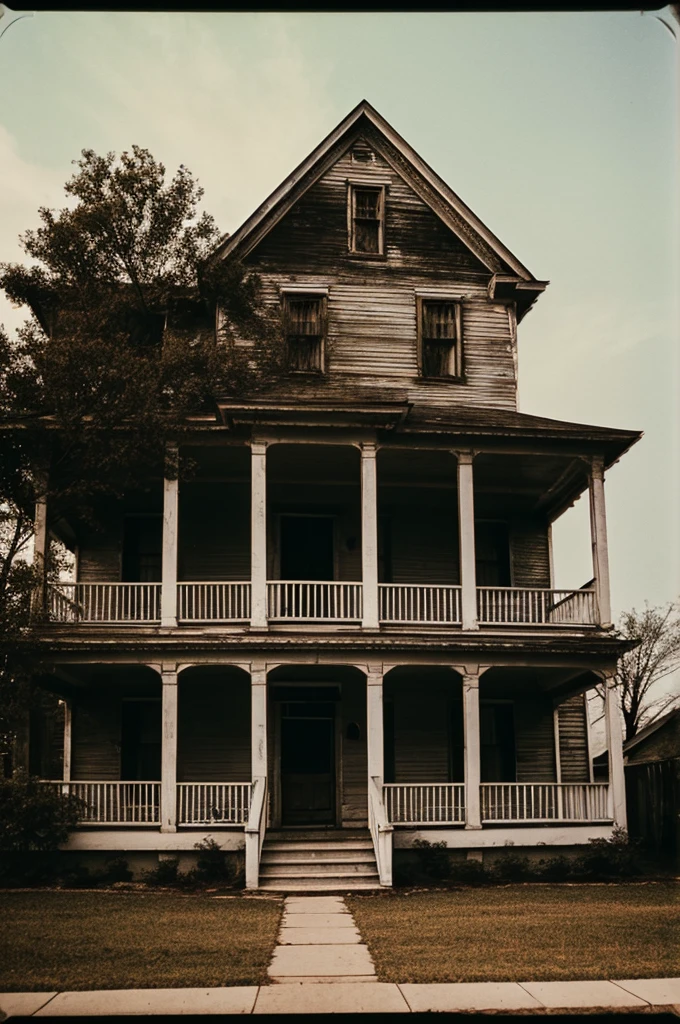 Ghost, creepy old house, old film look
