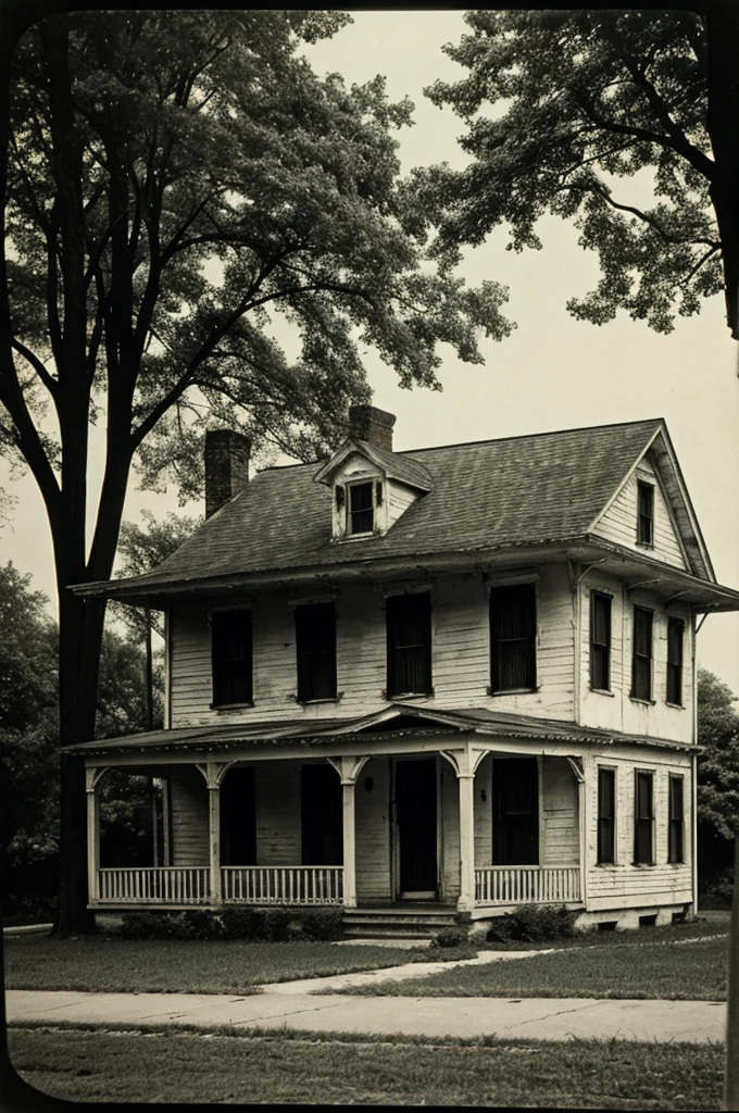 Ghost, creepy old house, old film look