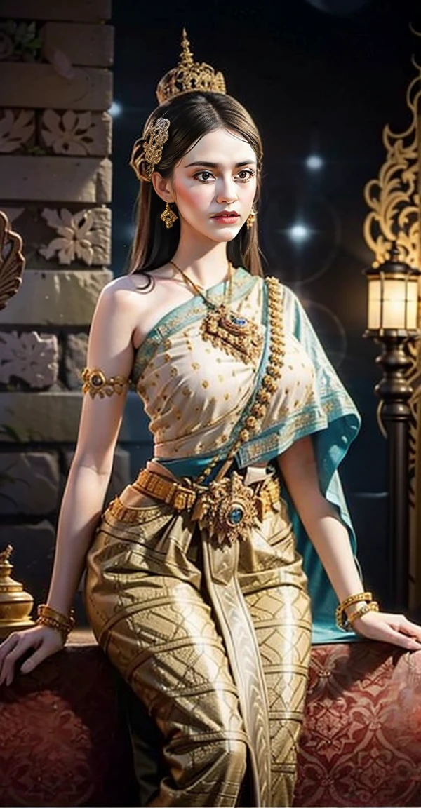 Group of 5 princesses,(5 young women,many young women), (in the bedroom), Various hair styles, harem, Wear a strapless Thai dress...,(shiny armor, Beautiful crowns and jewelry,Patterned crystal jewelry) at night, detailed face, big breasts,Breast curtain, short skirt, mule, Sleeveless , Show your armpits, at night, starry at night,(large areolae:1.4,pink,The nipples are clearly visible.....),Lift the skirt,pee,peeing