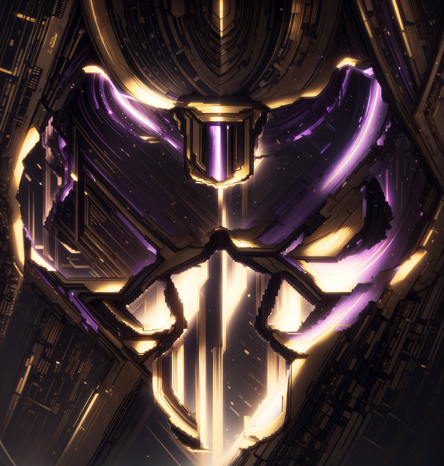 The color is purple as the main color and the color changes to gold and purple，Some gold and purple（Ensure its layering and armor texture，There are a lot of mechanical textures，Gold as the main color，Purple as a secondary hue）