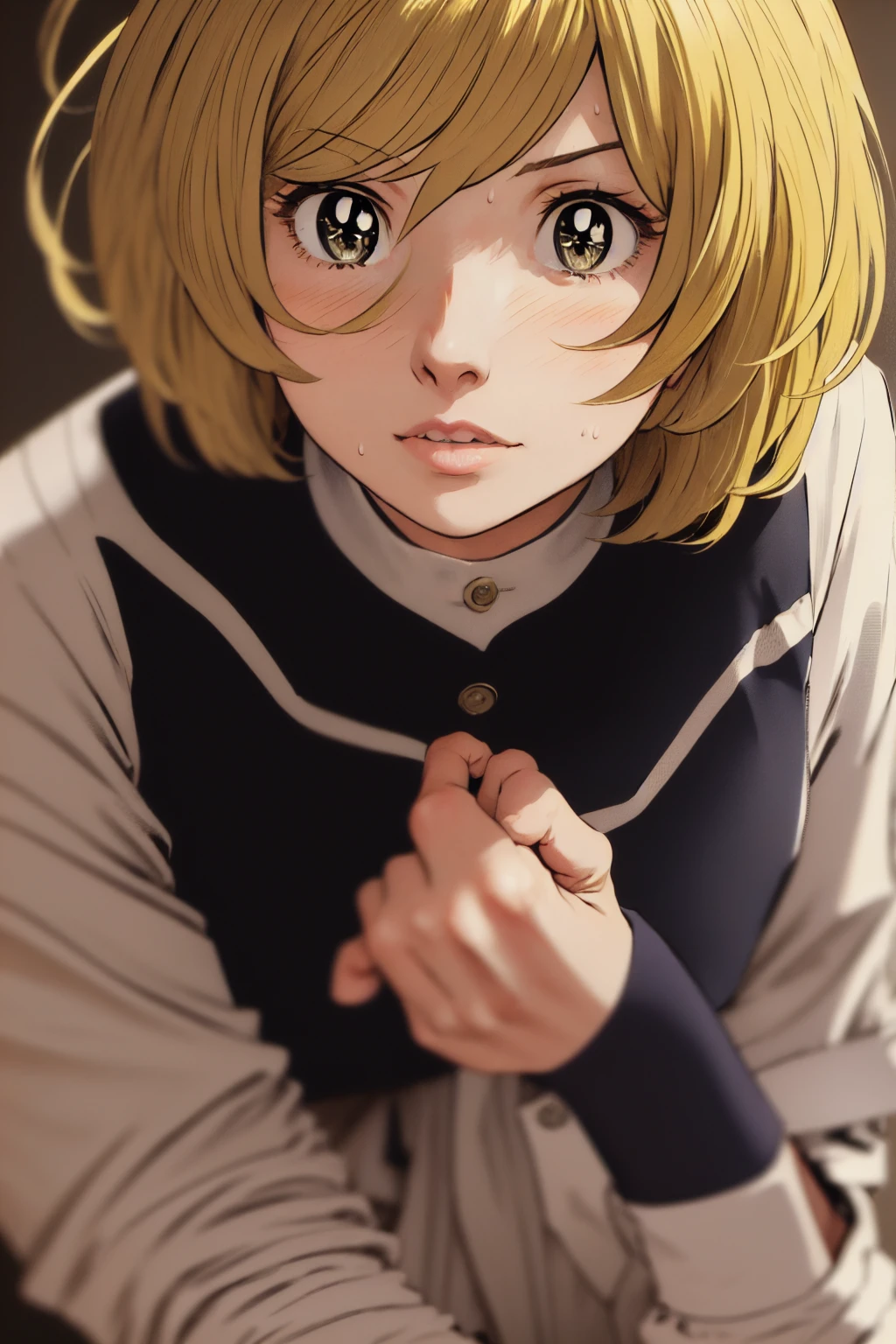 、(masterpiece、Highest quality)、Highest quality, Ultra-high resolution, (((masterpiece))), alone, Sweat、Big eyes,View Audience,
blonde,(short hair:1.2),
(Baseball uniforms:1.2), (Highest quality:1.3),One Girl,