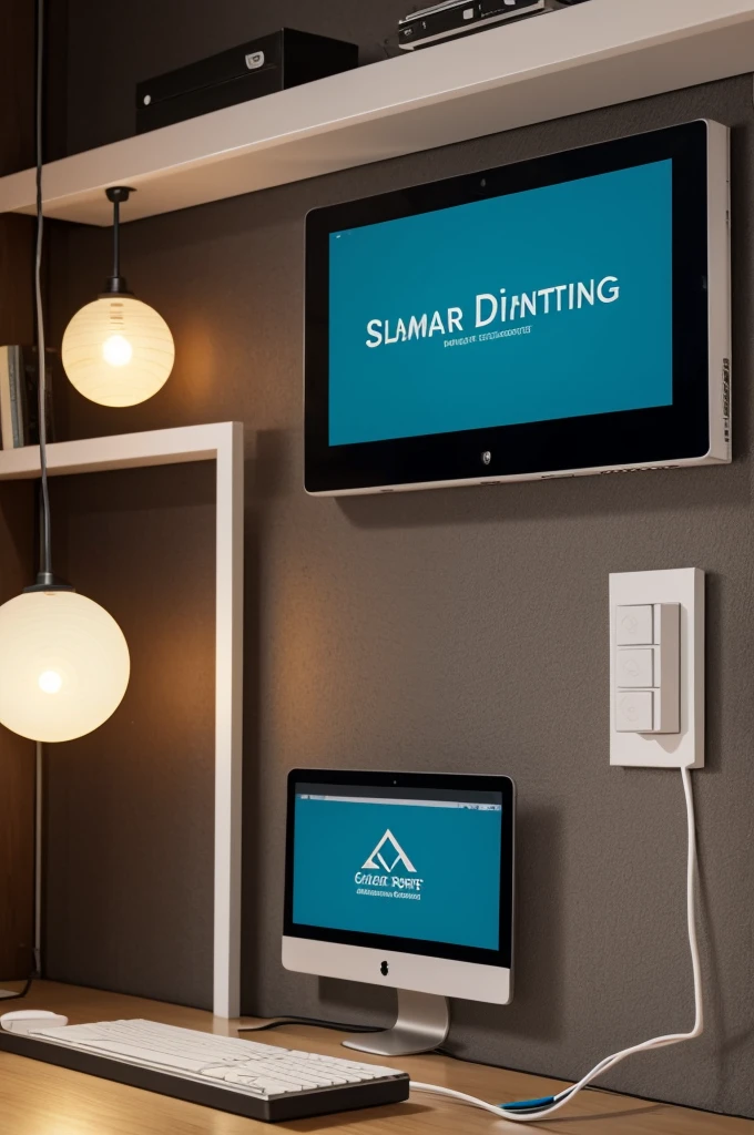 Create a logo for a company that is responsible for rewiring and dimmer placement that looks like it is a logo