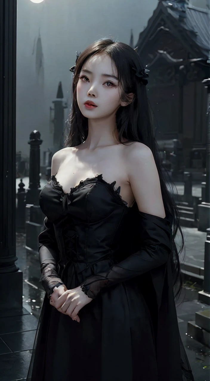 A beautiful gentle and charming Chinese woman., delicate and sexy clavicle, lovely goose egg face, double eyelids, Smart peach blossom eyes, pink lips, small, upturned nose, bare shoulders, focused face, Closeup of face, ultra high definition, super detail, Full body photo, ultrafine translucency, pink hair optimal proportions four fingers and a thumb, cat ears