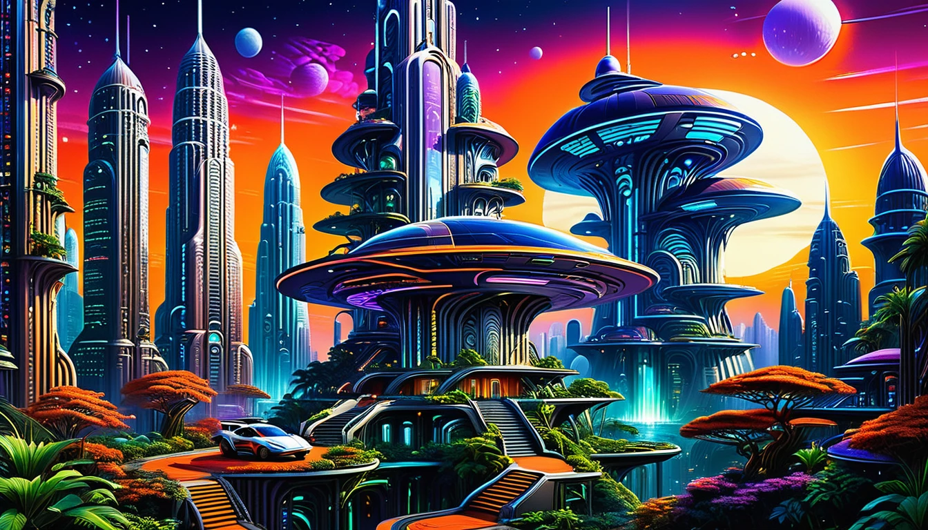 towering skyscrapers with neon lights and holographic advertisements, flying cars and spaceships in the sky, Concept art by Syd Mead and H..r. Giger, hyperrealistic details, Intricate design, vibrant colors
pandoralnd psyland extremely high quality rAW photograph, detailed background, Intricate, Exquisite details and textures, Very detailed, ultra detailed photography, warm lighting, art station, sharp focus, high resolution, detailed skin, detailed eyes, 8k HD, dskr, high quality, film grain, Fujifilm XT3