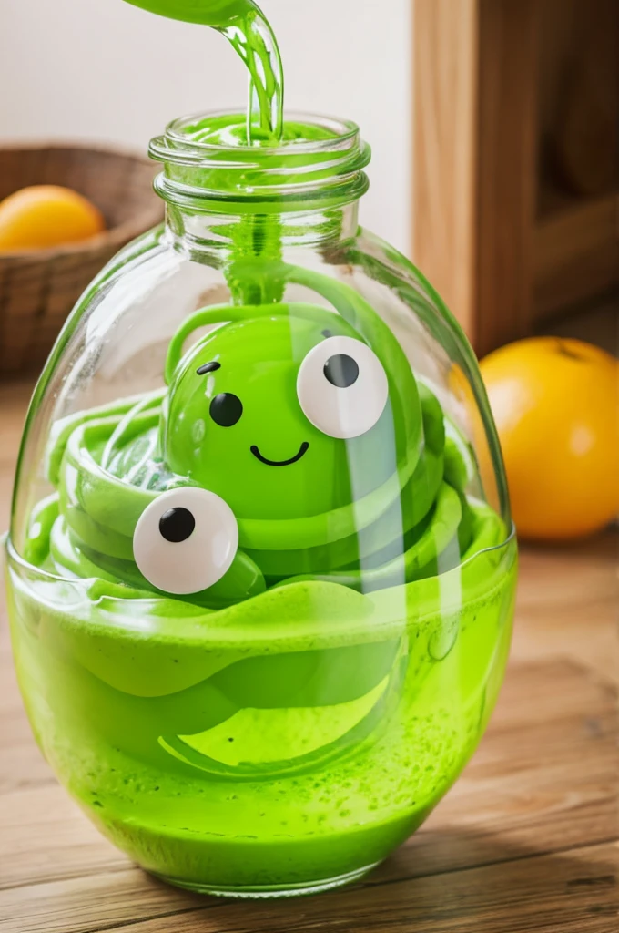 slime mascot, cute, ??? friendly