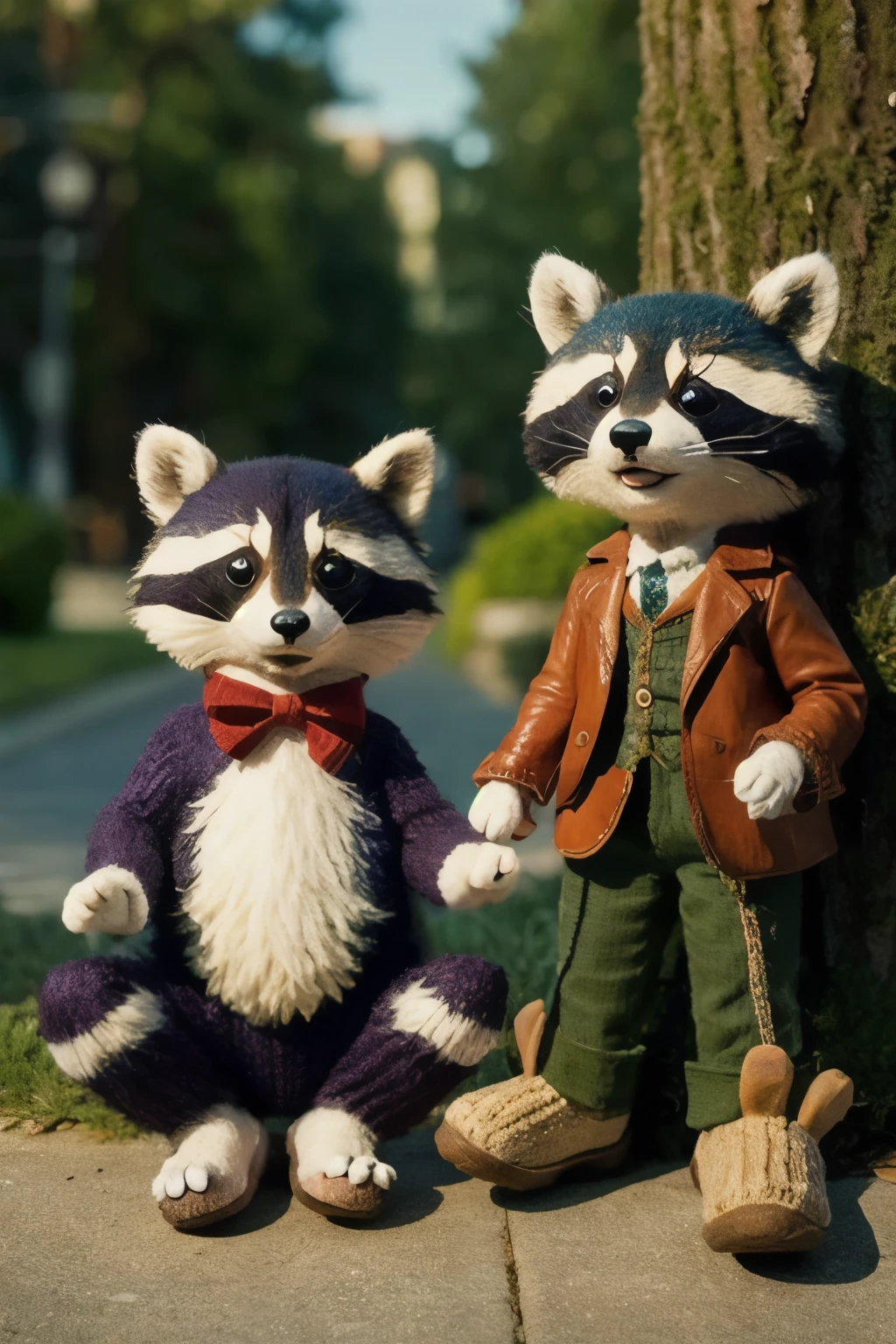 Surrealism、dream-like、 Cute raccoon、Fantasy creatures