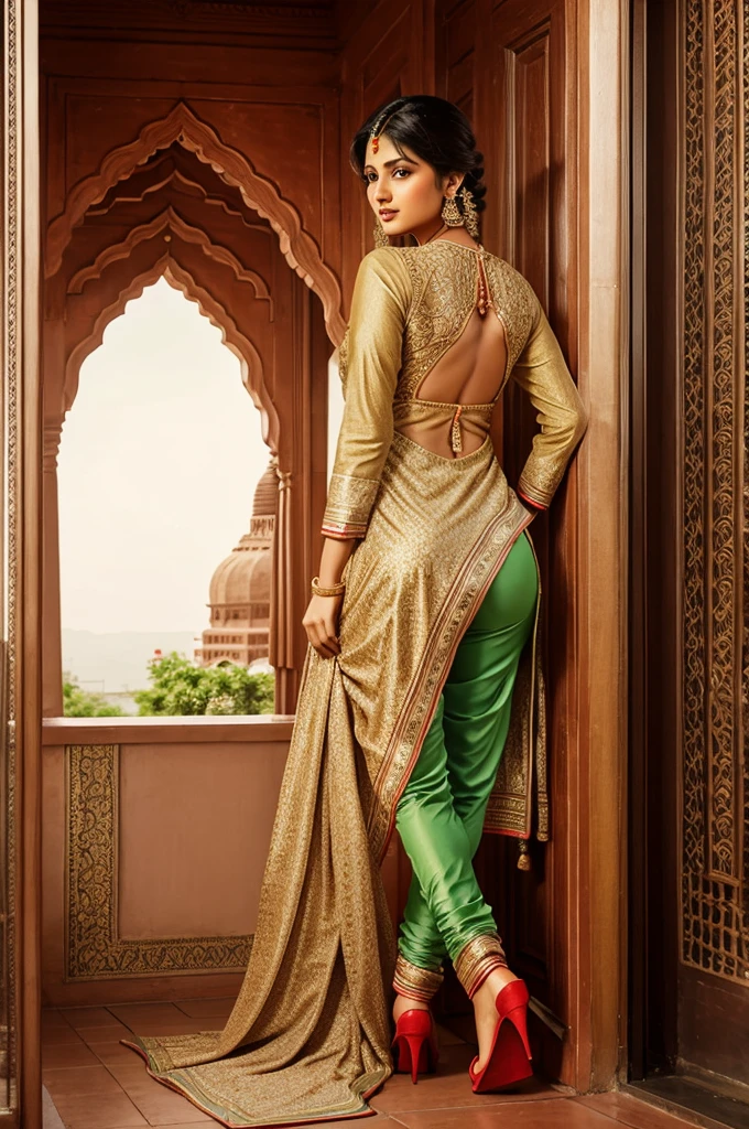 Beautiful Indian girl with big ass in salwar kameez.