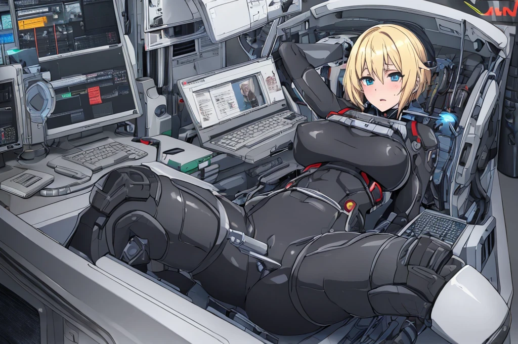 (High resolution, super high resolution, high resolution: 1.5), super erotic, wide angle, machine sex, cowgirl, BREAK super beautiful girl, super cute, super voluptuous, super seductive, perfect body, super big breasts, clear eyes, methodical Hands and fingers, correct legs BREAK Super futuristic computer, restraints, cords, pipes, metal, gears, tubes, engines, screws, springs, monitors, vitals BREAK Blonde, short hair, headgear, vaginal , vaginal opening Very thick Sex with a pipe inserted, heart mark, climax, vaginal orgasm, heart eyes, hands behind the head, spread legs, BREAK tight mechanical suit, nipples exposed, crotch exposed, eye goggles, sweat, love juice, perverted modification, restraint, Passionate lovey-dovey rays, thrilling story of estrus, complete sexual purpose, breeding season,Shiny and colorful