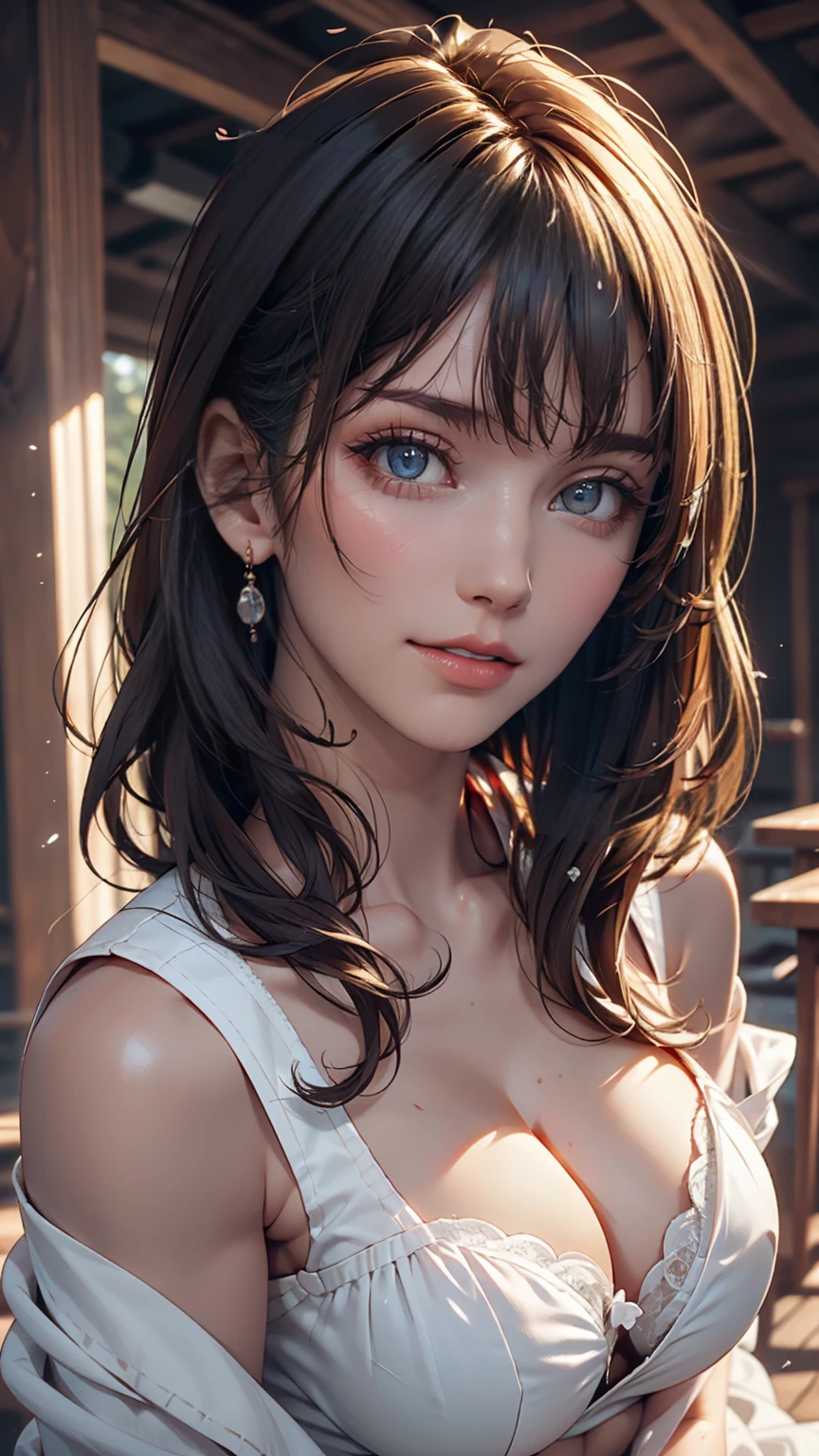 Best image quality, 4K, masterpiece, ager, White and soft skin, Blond droopy short hair, blue eyes, Green and slightly mature, Cute and soft, young, Sacred Eye, Beautiful Hair, View Lens, Face Focus, smile, Delicate facial features, Front lighting, Front light source, Portraiture, Face enlargement, Face close-up, Above the shoulders, Cute feeling, Excellent posture for capturing the scenery, Portraiture効果, Blue sky and white clouds, rose、Sexy、Sexy proportions