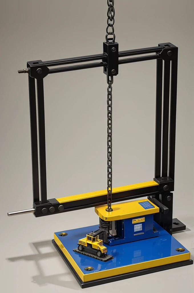 Graph of a hydraulic crane 17 cm high and weighing an object of 400 grams