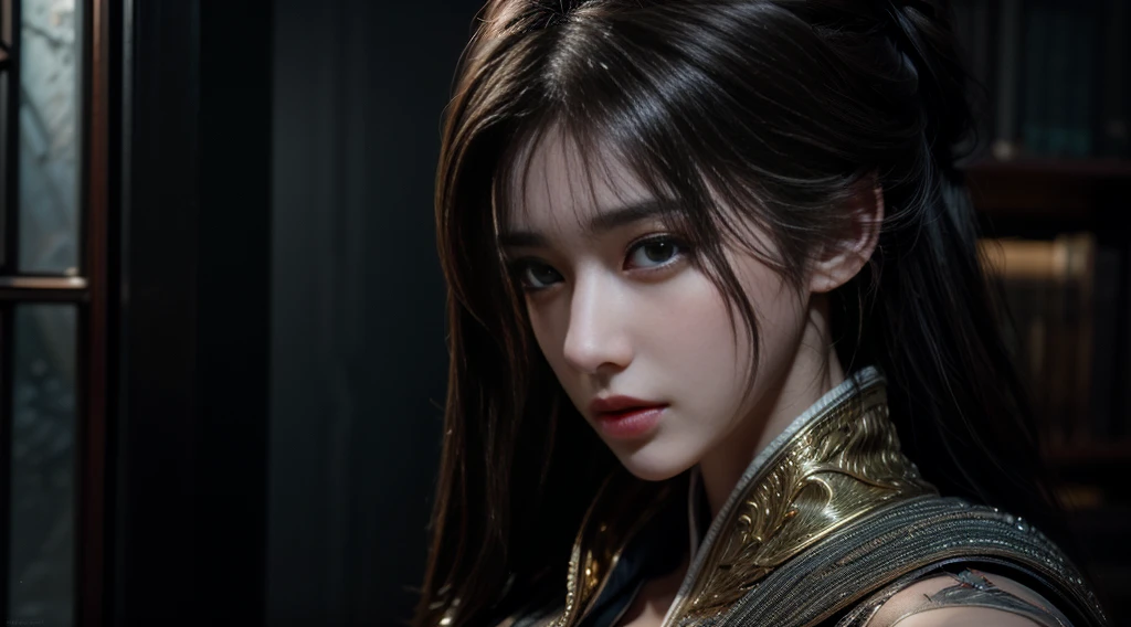 masterpiece,quality,Best quality,official art,(Beauty and aesthetics:1.2),(masterpiece:1.3), (8K, Realistically, RAW photo quality is the best: 1.4), Beautiful face, (Realistic face),Ultra-high resolution, Ultra-realistic photos, The content is very detailed, Golden Ratio, (Energetic:1.3),(saturation:1.3),Unreal Engine, (High Detail: 1.9),(woman:1.4),(Sexy body),Mature woman,Gorgeous wizard robe,Half-length portrait,drama,(magic),(:1.8)