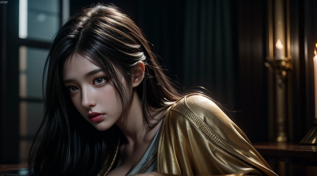 masterpiece，quality，Best quality，official art，（Beauty and aesthetics：1.2），（masterpiece：1.3）， （8K， Realistically， RAW photo quality is the best： 1.4）， Beautiful face， （Realistic face），Ultra-high resolution， Ultra-realistic photos， The content is very detailed， Golden Ratio， （Energetic：1.3），（saturation：1.3），Unreal Engine， (High Detail: 1.9)，（woman：1.4），（Sexy body），Mature woman，Gorgeous wizard robe，Half-length portrait，drama，（magic），（：1.8）
