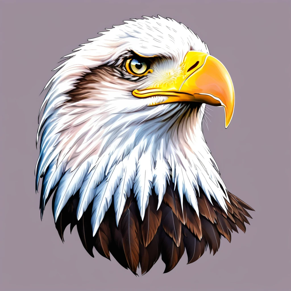 Bald Eagle emblem, majestic and graceful, rich composition, pastel colors, no background, top quality image.