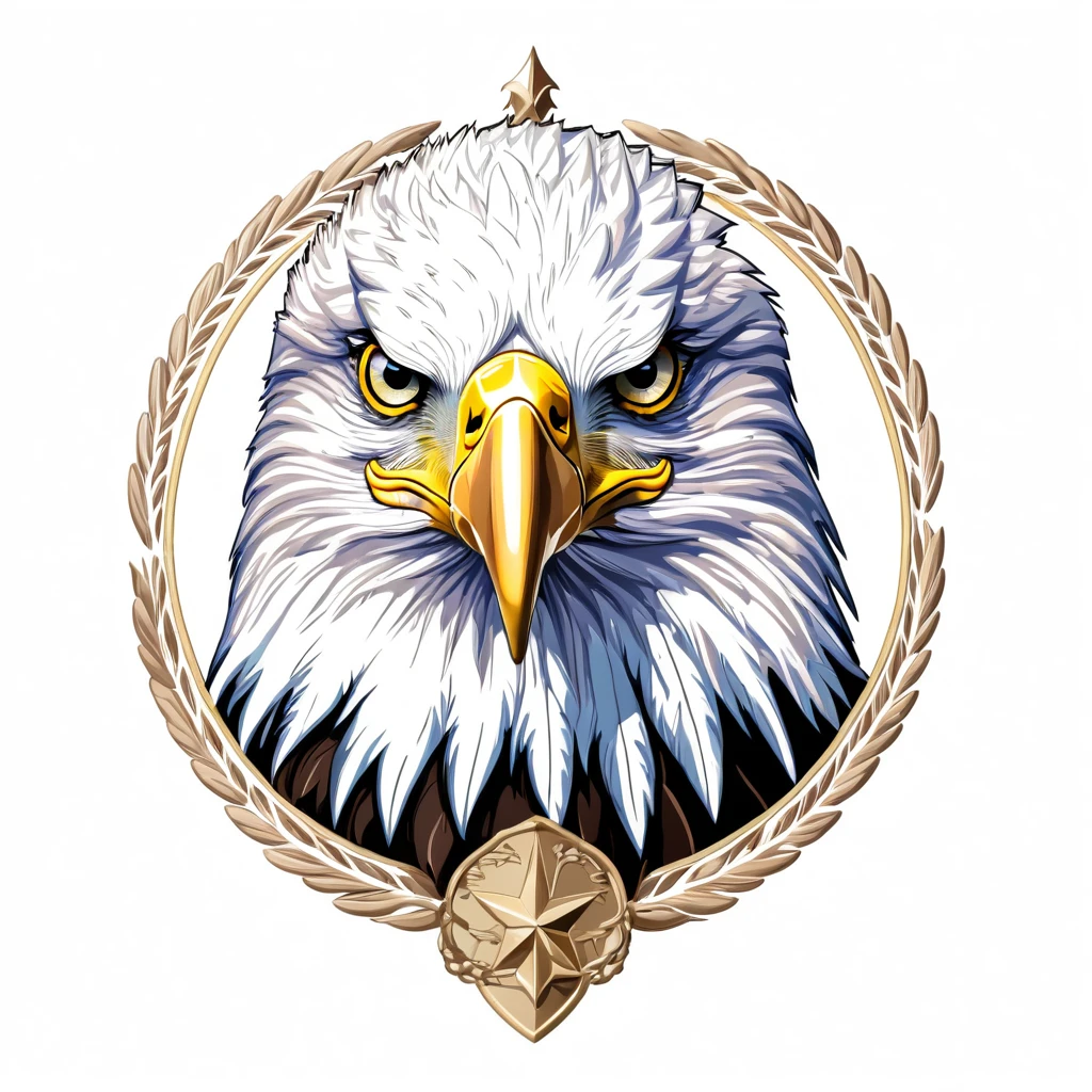 Bald Eagle emblem, majestic and graceful, rich composition, pastel colors, no background, top quality image.