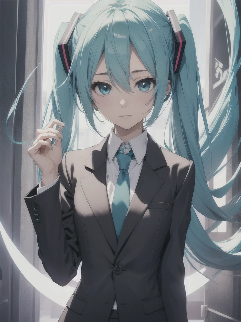 hatsune miku, suit, magic