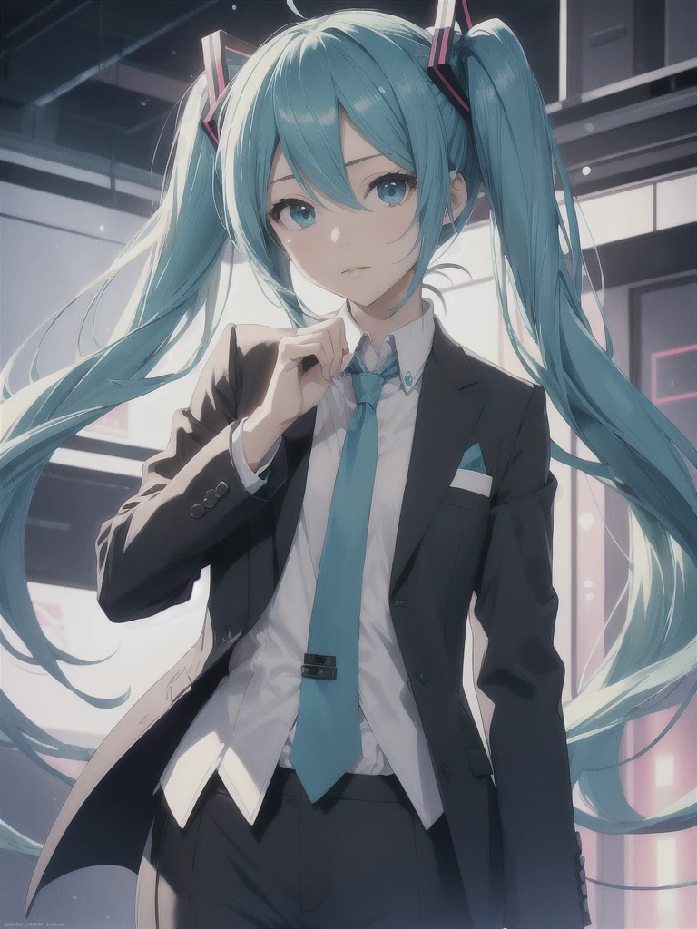 hatsune miku, suit, magic