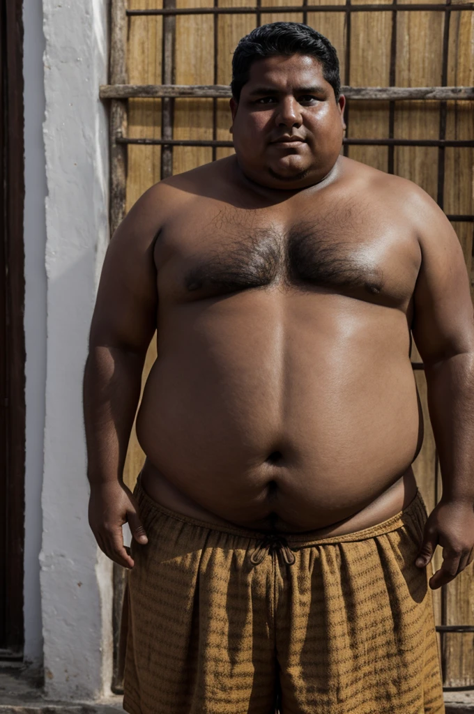 Yucatecan man, dark-skinned, obese