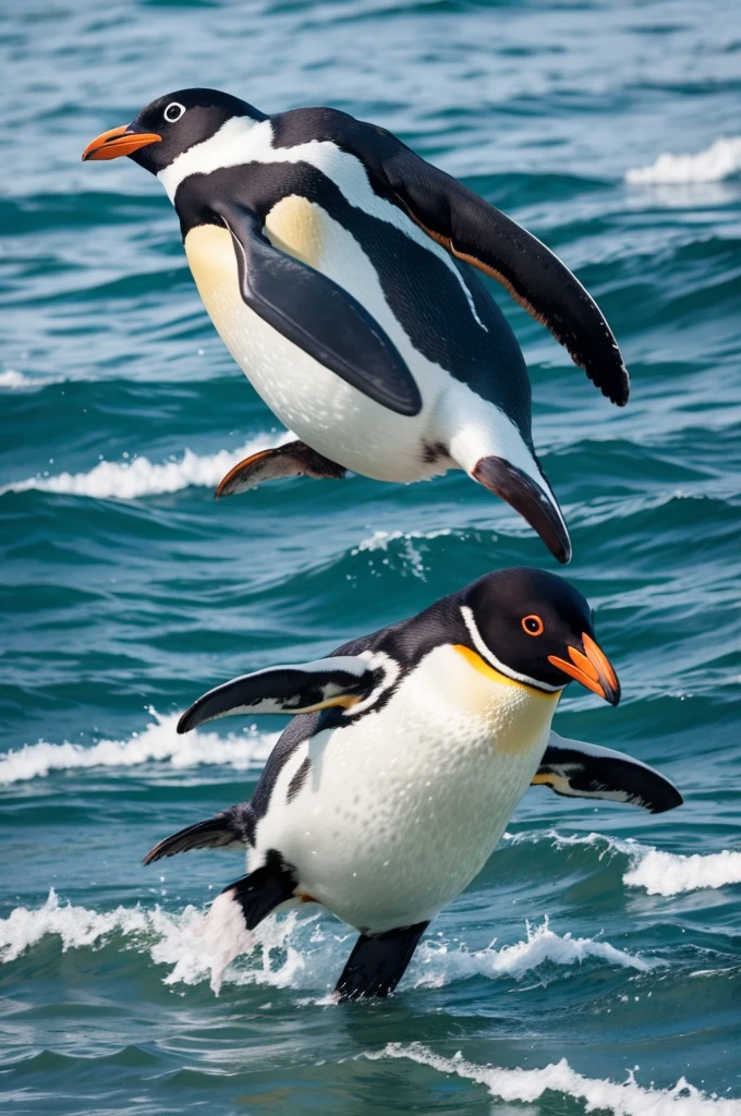 Penguin flying