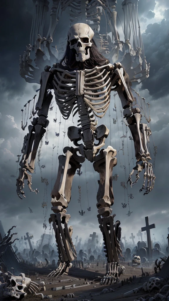 Highest quality、Decadent、Giant skeleton、monotone、
