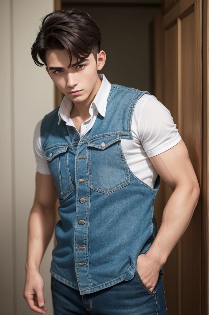 Image of man with agroboy style, aged 20, strong and stylish